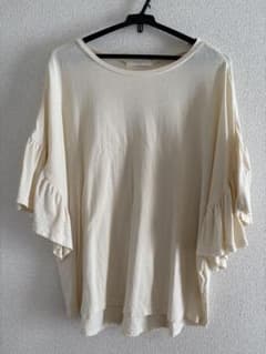 フリル袖 半袖Tシャツ アイボリーのサムネイル