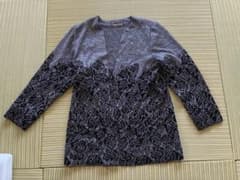斉藤都世子 ニットカーディガン ローズシルバーブラックのサムネイル