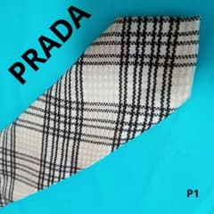 PRADA 白系 メンズ ネクタイ ハイブランド 二次会  結婚式 行事 七五三のサムネイル