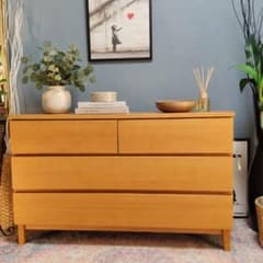 廃盤・希少】無印良品 MUJI タモ材チェスト 3段ワイド 4杯 - メルカリ