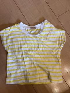 petit main 半袖Tシャツ 80 白/黄ストライプのサムネイル