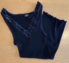 オスカリート　Oscalito レースキャミソール　タンクトップ　コットン　黒のサムネイル