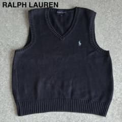 RALPH LAUREN Vネック ニットベスト ネイビー 130cm