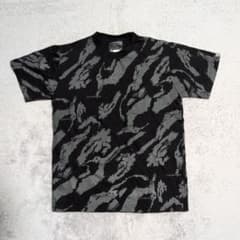【希少】OUTBEEF 総柄 迷彩 Tシャツ L タイガーカモ ストリート 古着