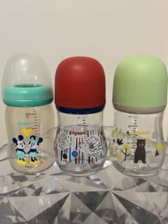Pigeon 母乳実感　哺乳瓶 160ml 3本セット　ガラス　プラスチックのサムネイル