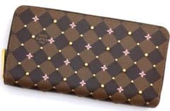 ルイヴィトン ファスナー財布 ダミエ エベヌ スタッズ 中古美品(113023※ ルイヴィトン ファスナー財布 ダミエ エベヌ スタッズ 中古美品(113023