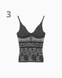 Floral Jacquard Knit Camisole Top black - メルカリ