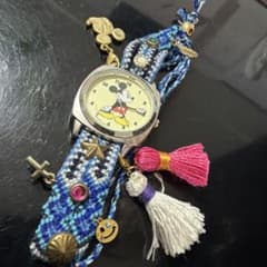 ミッキー　ミサンガ　チャーム付き時計のサムネイル