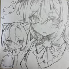 オリジナルイラスト　手描きイラスト 色紙　アナログイラスト　原画のサムネイル