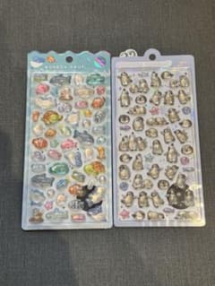 水族館限定　BONBON DROP シール 2種セット 海の生き物 ペンギンのサムネイル