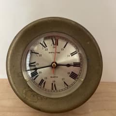 SHIPS TIME クオーツ 置時計 アンティーク 直径11.5cm 船舶時計 - メルカリ