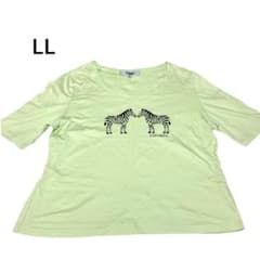 【美品】ESPORTS ゼブラ柄 半袖Tシャツ ライトグリーン　日本製　LLのサムネイル