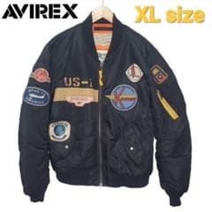 【古着】希少 AVIREX フライトジャケット MA-1 ブラック XLサイズのサムネイル