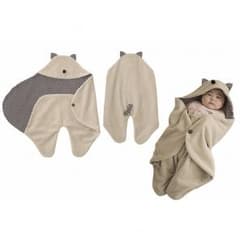 ★新品・未使用★可愛い耳付きおくるみ♪♪のサムネイル