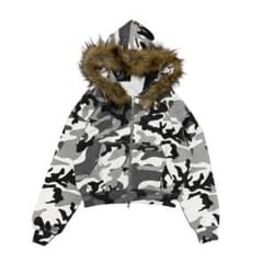 9sProject FUR ZIP HOODIE - SNOW CAMOのサムネイル