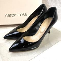 ✨極美品✨　セルジオロッシ　エナメル　パンプス　黒　23 ✨極美品✨ セルジオロッシ 黒 エナメル パンプス 23 - メルカリ