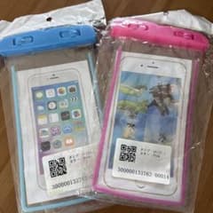 防水スマホケース 2個セット ブルー ピンクのサムネイル