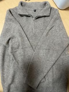 UNIQLO ユニクロ ハーフジップ ニット セーター グレー メンズレディースのサムネイル