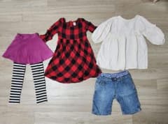 キッズ服 4点セット まとめ売り　120サイズ 女の子　長袖　長ズボン　スカートのサムネイル
