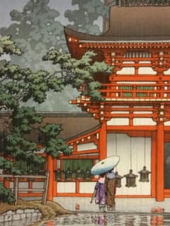 【水戸光圀様・専用です】　川瀬巴水【奈良春日神社】昭和8年　渡邊木版 水戸光圀様・専用です】 川瀬巴水【奈良春日神社】昭和8年 渡邊木版