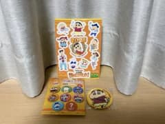 크레용 신짱 캔 배지 씰 세트