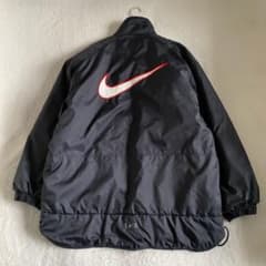 90s NIKE 銀タグ 中綿 キルティング 刺繍ロゴ ナイロンジャケット 黒