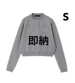 新品 CABaN コットンカシミヤ クルーネックカーディガン ライトグレー