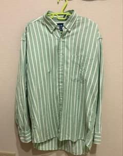 GAP ストライプシャツ 長袖 グリーンのサムネイル