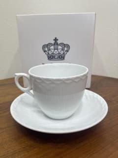 Royal Copenhagen ホワイトブルーテッド カップ＆ソーサーのサムネイル