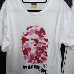 A BATHING APE Tシャツ ピンクカモロゴ XLのサムネイル