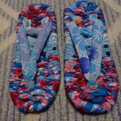 ハンドメイド　布ぞうり 布草履　25cm　12番のサムネイル