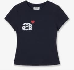 【新品・タグ付き】aeae ハートロゴ Tシャツ カットソー トップス ネイビーのサムネイル