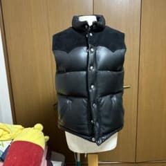 THE REAL MCCOY'S レザーダウンベスト BLACK - メルカリ