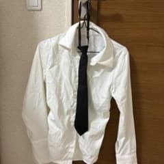 白長袖シャツ ネクタイ付きのサムネイル