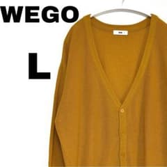 【WEGO】Vネック リネン カーディガン マスタード Lサイズのサムネイル