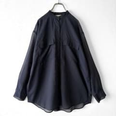美品 ユナイテッドアローズ UBCB オーガンジーバンドカラーシャツ 