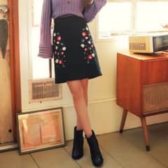 フラワー刺繍シャギースカートのサムネイル