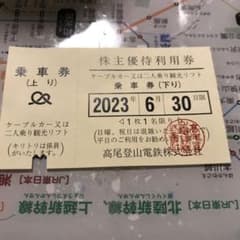 高尾山ケーブルカー株主優待　下りのみのサムネイル