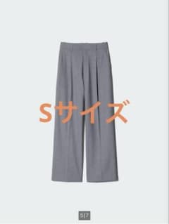 UNIQLO タックワイドパンツ（標準丈） グレーのサムネイル