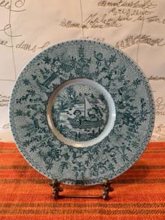 ビヨンヴィンブラッド ビンテージのレアな初期の絵の皿！公園で楽しく