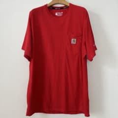 Carhartt カーハートTシャツ Lレッド 半袖ワンポイントロゴ胸ポケットのサムネイル