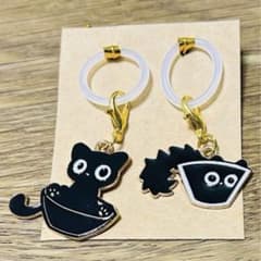 黒猫ちゃん　アンブレラマーカー　ペットボトルマーカー　チャーム　人気急上昇可愛いのサムネイル