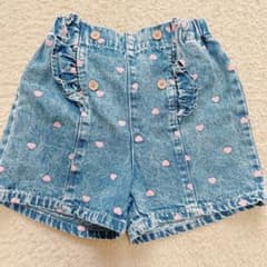 フタフタ ハート柄 デニム ショートパンツ 100サイズ - メルカリ