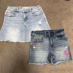 ZARAKIDS デニムスカート&GAP デニムショートパンツのサムネイル