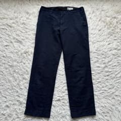 マーガレットハウエル　チノパン　カジュアルパンツ　コットンリネンウール　ネイビー