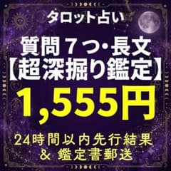 タロット占い 質問7つ◆彼の本音・恋愛の今後を深く丁寧鑑定 [AL05]のサムネイル