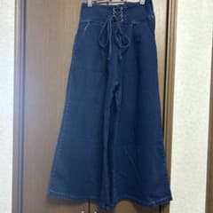 レディースデニム ワイドパンツ Lサイズのサムネイル