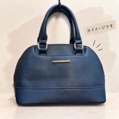 ネイビー 2WAY ハンドバッグ ショルダーバッグ ゴールド金具 indexのサムネイル