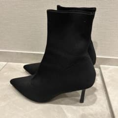 RANDA レディース ニットソックスブーツ ブラックのサムネイル