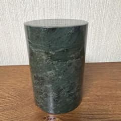 Natural stone tea caddy dark green stone canister